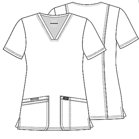 Cherokee Workwear Revolution Scrub Top (White) - Picture 2 of 2